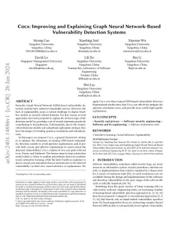Coca: Improving and Explaining Graph Neural Network-Based Vulnerability
  Detection Systems