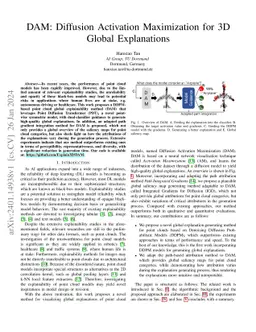 DAM: Diffusion Activation Maximization for 3D Global Explanations