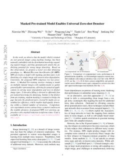 Masked Pre-trained Model Enables Universal Zero-shot Denoiser