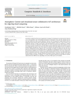 Atmosphere: Context and situational-aware collaborative IoT architecture
  for edge-fog-cloud computing
