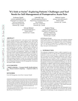 "It's Sink or Swim'': Exploring Patients' Challenges and Tool Needs for
  Self-Management of Postoperative Acute Pain