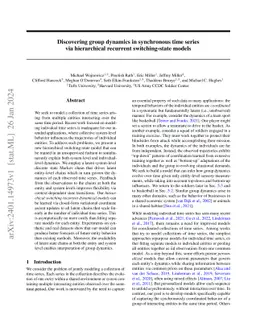 Discovering group dynamics in coordinated time series via hierarchical recurrent switching-state models