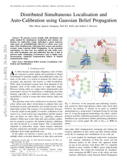 Distributed Simultaneous Localisation and Auto-Calibration using
  Gaussian Belief Propagation