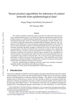 Tensor product algorithms for inference of contact network from
  epidemiological data