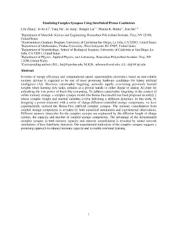 Emulating Complex Synapses Using Interlinked Proton Conductors