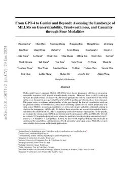 From GPT-4 to Gemini and Beyond: Assessing the Landscape of MLLMs on
  Generalizability, Trustworthiness and Causality through Four Modalities
