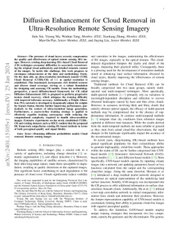 Diffusion Enhancement for Cloud Removal in Ultra-Resolution Remote
  Sensing Imagery