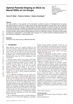 Optimal Potential Shaping on SE(3) via Neural ODEs on Lie Groups