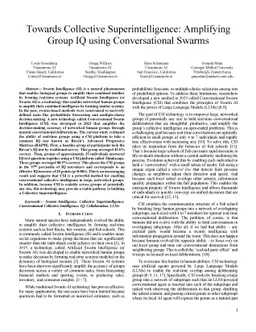 Towards Collective Superintelligence: Amplifying Group IQ using
  Conversational Swarms