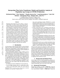 Interpreting Time Series Transformer Models and Sensitivity Analysis of
  Population Age Groups to COVID-19 Infections