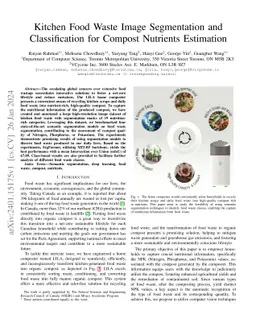 Kitchen Food Waste Image Segmentation and Classification for Compost
  Nutrients Estimation