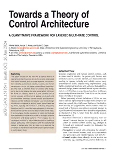 Towards a Theory of Control Architecture: A quantitative framework for
  layered multi-rate control