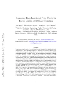 Harnessing Deep Learning of Point Clouds for Inverse Control of 3D Shape
  Morphing