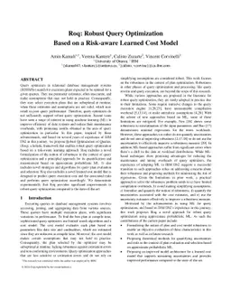 Robust Plan Evaluation based on Approximate Probabilistic Machine Learning