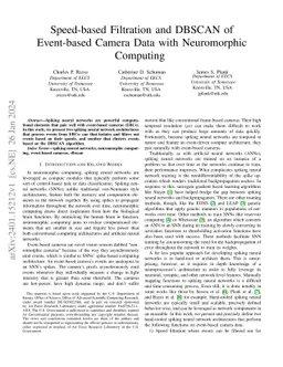 Speed-based Filtration and DBSCAN of Event-based Camera Data with
  Neuromorphic Computing
