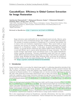 CascadedGaze: Efficiency in Global Context Extraction for Image
  Restoration