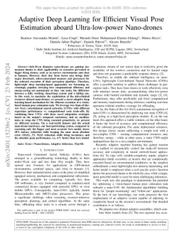 Adaptive Deep Learning for Efficient Visual Pose Estimation aboard
  Ultra-low-power Nano-drones