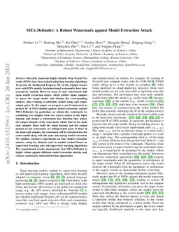 MEA-Defender: A Robust Watermark against Model Extraction Attack