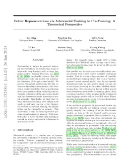 Better Representations via Adversarial Training in Pre-Training: A
  Theoretical Perspective