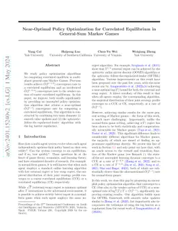 Near-Optimal Policy Optimization for Correlated Equilibrium in
  General-Sum Markov Games