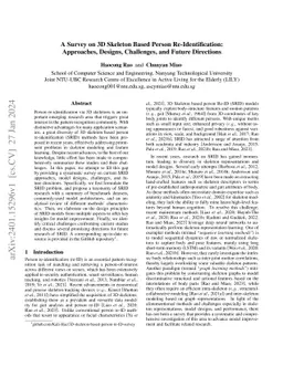 A Survey on 3D Skeleton Based Person Re-Identification: Taxonomy, Advances, Challenges, and Interdisciplinary Prospects