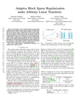 Adaptive Block Sparse Regularization under Arbitrary Linear Transform