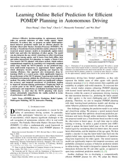 Learning Online Belief Prediction for Efficient POMDP Planning in
  Autonomous Driving