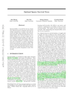 Optimal Sparse Survival Trees