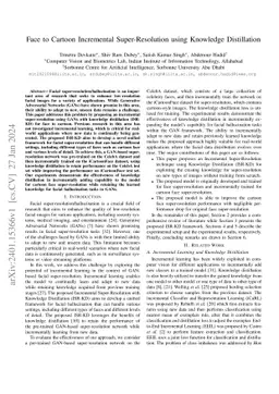 Face to Cartoon Incremental Super-Resolution using Knowledge
  Distillation