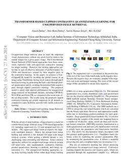 Transformer-based Clipped Contrastive Quantization Learning for
  Unsupervised Image Retrieval
