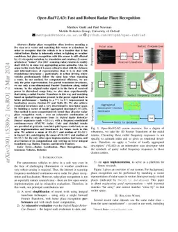 Open-RadVLAD: Fast and Robust Radar Place Recognition