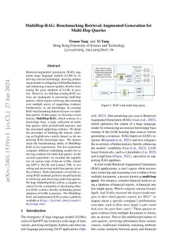 MultiHop-RAG: Benchmarking Retrieval-Augmented Generation for Multi-Hop
  Queries