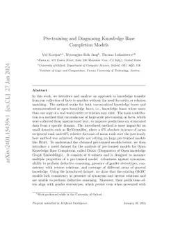 Pre-training and Diagnosing Knowledge Base Completion Models