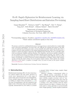 R$\times$R: Rapid eXploration for Reinforcement Learning via
  Sampling-based Reset Distributions and Imitation Pre-training