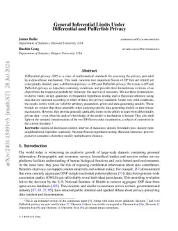 General Inferential Limits Under Differential and Pufferfish Privacy