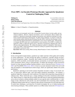 Proto-MPC: An Encoder-Prototype-Decoder Approach for Quadrotor Control
  in Challenging Winds