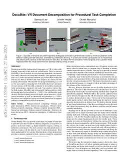 DocuBits: VR Document Decomposition for Procedural Task Completion