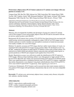 Pericoronary adipose tissue feature analysis in CT calcium score images
  with comparison to coronary CTA