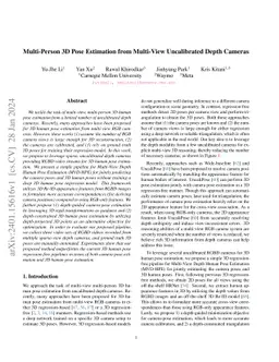 Multi-Person 3D Pose Estimation from Multi-View Uncalibrated Depth
  Cameras