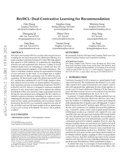 RecDCL: Dual Contrastive Learning for Recommendation