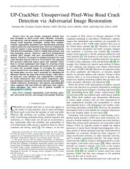 UP-CrackNet: Unsupervised Pixel-Wise Road Crack Detection via
  Adversarial Image Restoration