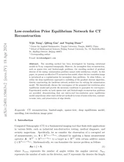 Low-resolution Prior Equilibrium Network for CT Reconstruction