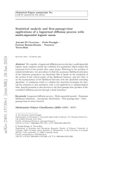 Statistical analysis and first-passage-time applications of a lognormal
  diffusion process withmulti-sigmoidal logistic mean