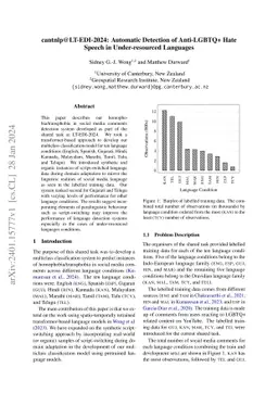 cantnlp@LT-EDI-2024: Automatic Detection of Anti-LGBTQ+ Hate Speech in
  Under-resourced Languages