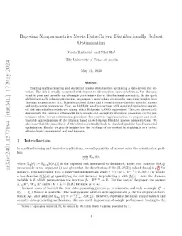 Bayesian Nonparametrics Meets Data-Driven Distributionally Robust
  Optimization