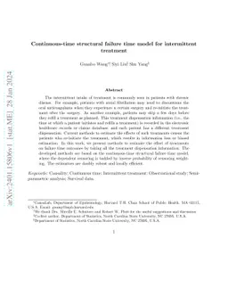 Continuous-time structural failure time model for intermittent treatment