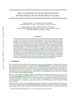 Few and Fewer: Learning Better from Few Examples Using Fewer Base
  Classes