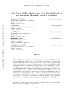 Distributed Markov Chain Monte Carlo Sampling based on the Alternating
  Direction Method of Multipliers