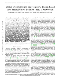 Spatial Decomposition and Temporal Fusion based Inter Prediction for
  Learned Video Compression