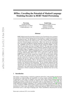 BPDec: Unveiling the Potential of Masked Language Modeling Decoder in
  BERT pretraining